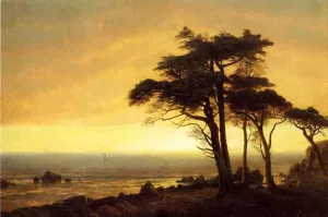 California Coast by Albert Bierstadt - Hand-Painted Oil Painting Reproduction