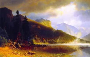 Echo Lake, Franconia Mountains, New Hampshire by Albert Bierstadt Oil Painting Reproduction
