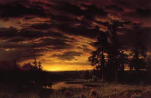 Evening on the Prarie by Albert Bierstadt - Hand-Painted Oil Painting Reproduction
