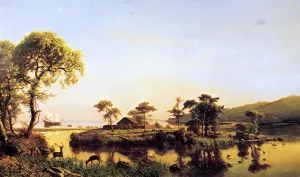 Gosnold at Cuttyhunk, 1602 by Albert Bierstadt - Hand-Painted Oil Painting Reproduction