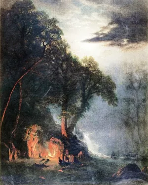 Halt at the Campsite, Yosemite by Albert Bierstadt Oil Painting Reproduction