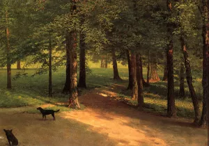 Irvington Woods by Albert Bierstadt - Hand-Painted Oil Painting Reproduction