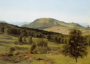 Landscape: Hill and Dale by Albert Bierstadt - Hand-Painted Oil Painting Reproduction