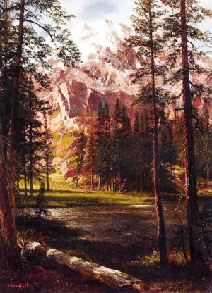 Mountain Lake II by Albert Bierstadt - Hand-Painted Oil Painting Reproduction