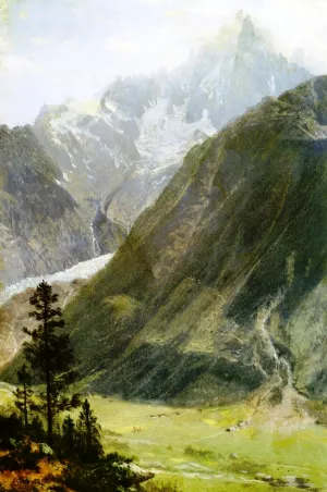 Mountain Landscape 5 by Albert Bierstadt - Hand-Painted Oil Painting Reproduction