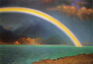 Rainbow over Jenny Lake, Wyoming by Albert Bierstadt Oil Painting Reproduction