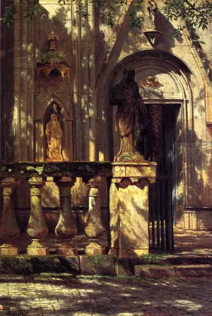 Sunlight and Shadow: Study by Albert Bierstadt Oil Painting Reproduction