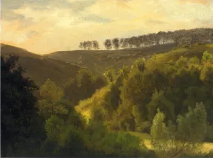 Sunrise over Forest and Grove by Albert Bierstadt - Hand-Painted Oil Painting Reproduction