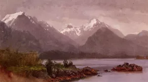 The Grand Tetons, Wyoming by Albert Bierstadt - Hand-Painted Oil Painting Reproduction