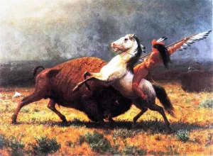 The Last of the Buffalo by Albert Bierstadt - Hand-Painted Oil Painting Reproduction