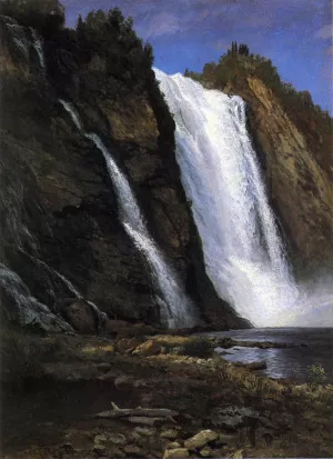 Waterfall by Albert Bierstadt - Hand-Painted Oil Painting Reproduction