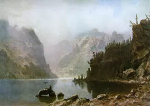 Western Landscape by Albert Bierstadt - Hand-Painted Oil Painting Reproduction