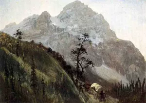 Western Trail, the Rockies by Albert Bierstadt - Hand-Painted Oil Painting Reproduction