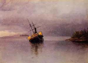 Wreck of the 'Ancon' in Loring Bay, Alaska by Albert Bierstadt - Hand-Painted Oil Painting Reproduction