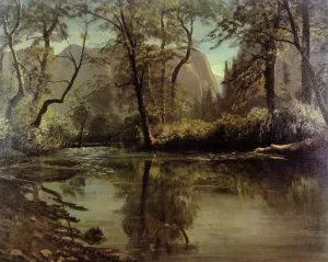 Yosemite Valley, California by Albert Bierstadt - Hand-Painted Oil Painting Reproduction
